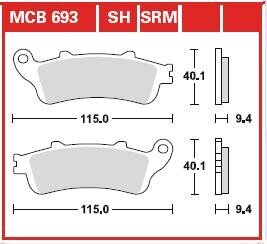 Гальмівні колодки TRW MCB693SRM