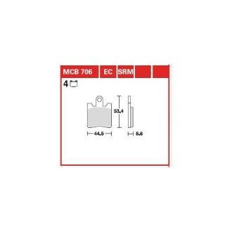 Комплект тормозных колодок TRW MCB706SV