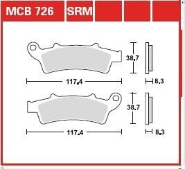 Тормозная колодка (диск) TRW MCB726SRM