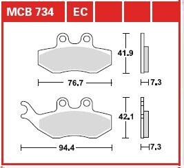 Гальмівні колодки TRW MCB734EC