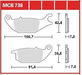 Гальмівні колодки TRW MCB738