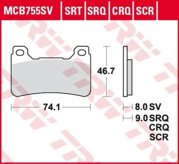 Тормозная колодка (диск) TRW MCB755SV