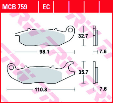 Гальмівні колодки TRW MCB759EC