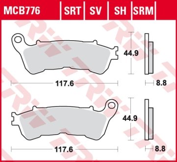 Гальмівна колодка (диск) TRW MCB776SRM