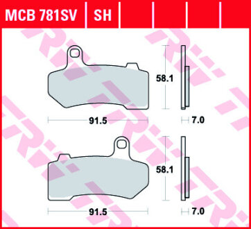 Гальмівні колодки TRW MCB781SH