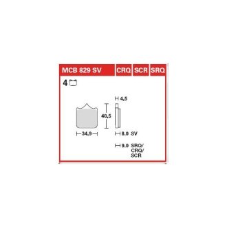 Тормозная колодка (диск) TRW MCB829CRQ
