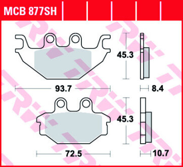 Гальмівні колодки TRW MCB877SH