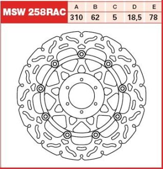 Гальмівний диск TRW MSW258RAC