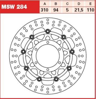 Гальмівний диск TRW MSW284