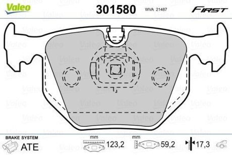 Тормозные колодки дисковые ALPINA/BMW/LANDROVER D3/3/5/7/X3/X5/Z4/Z8/RangeRover "2,0-5,6 "R "90-13 Valeo 301580