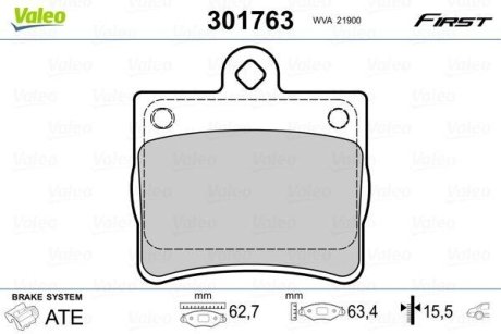 Гальмівні колодки дискові MERCEDES C-Class "1,8-2,5 "R "93-00 Valeo 301763