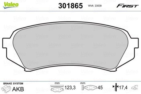 Тормозные колодки дисковые LEXUS/TOYOTA LX470/LandCruiser100 "4,2-4,7 "R "98-08 Valeo 301865