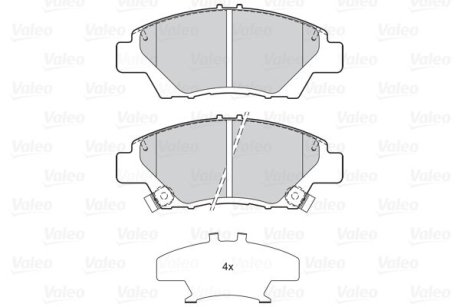 Гальмівні колодки дискові HONDA CR-Z/Jazz/Insight "1,2-1,5 "F "08>> Valeo 302158