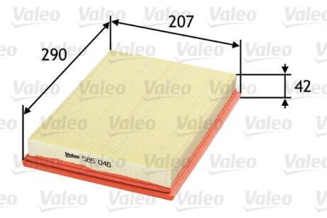 Фільтр повітряний OPEL Combo/Corsa/Meriva/Tigra "1,0-1,8 "00>> Valeo ="585046"