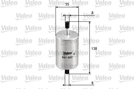 Фільтр паливний DACIA/LEXUS/NISSAN/OPEL/RENAULT Logan/IS/Kubistar/Vivaro/Clio "0,9-5,0 "90>> Valeo ="587002"