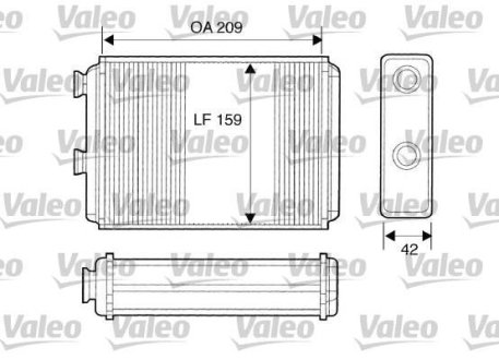 Радіатор пічки FIAT/LANCIA Doblo/Idea/Punto/Musa/Ypsilon "1,2-1,9 "03>> Valeo 812280