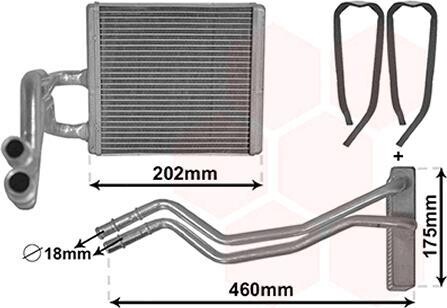 Радиатор печки Van Wezel 18006455