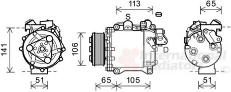 Компресор кондиціонера Van Wezel 2500K263