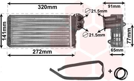 Радиатор печки Van Wezel 40006199