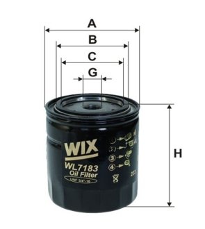 Фильтр масляный WIX FILTERS WL7183