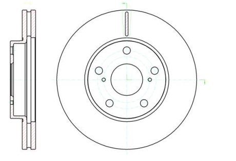 Диск тормозной передний (кратно 2) (Remsa) Toyota Auris 06>12 (D61043.10) WOKING D6104310