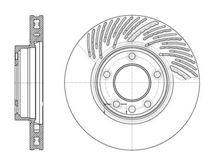 Диск тормозной передний правый (Remsa) Porsche Cayenne I / VW Touareg I II (D6773.11) WOKING D677311