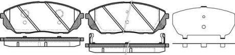 Колодки тормозные диск. перед. (Remsa) Kia Sorento i 2.5 02-,Kia Sorento i 3.3 02- (P11413.12) WOKING P1141312