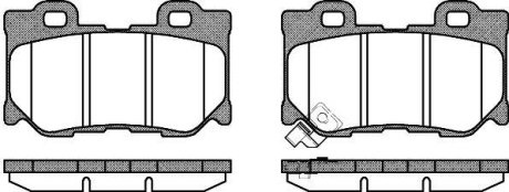 Колодки тормозные диск. задн. (Remsa) Infiniti Fx 3.0 08-,Infiniti Fx 3.5 02-08 (P12653.01) WOKING P1265301 (фото 1)