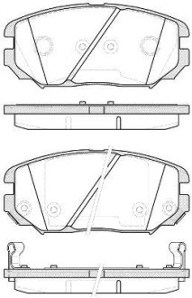 Колодки гальмівний диск. перед. (Remsa) Hyundai Tucson 2.0 04-10,Hyundai Tucson 2.7 04-10 (P13043.12) WOKING P1304312