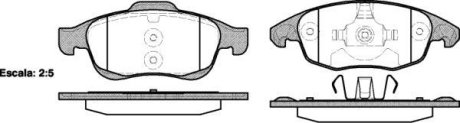 Колодки тормозные диск. перед. (Remsa) Citroen Berlingo (08-), C4 II, Peugeot Partner (08-), 5008 (P13483.00) WOKING P1348300