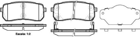 Колодки тормозные диск. задн. (Remsa) Hyundai H-1 cargo 2.5 08-,Hyundai H-1 travel 2.5 08- (P13883.02) WOKING P1388302