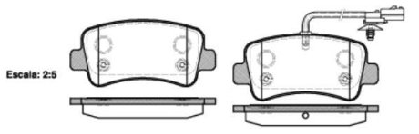 Колодки тормозные диск. задн. (Remsa) Renault Master III (11-), Opel Movano B (10-) (с датч изн) (P15393.01) WOKING P1539301