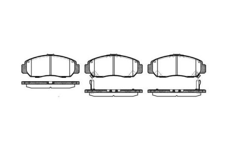 Колодки гальмівний диск. перед. (Remsa) Honda Civic 00> 05> 12> / Hyundai Matrix 01>, Santa fe 2,7i 01> / Nissan X-trail 2,5i 01> (P6473.12) WOKI WOKING P647312