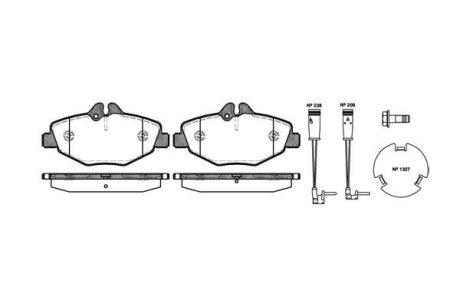 Колодки тормозные диск. перед. (Remsa) MB E211 Bosch ver. (P8903.02) WOKING P890302