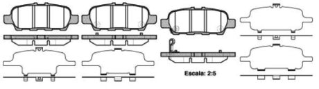 Колодки гальмівний диск. задн. (Remsa) Infiniti FX35 FX45 03>08 08> / Nissan Murano I II III / X-Trail I II / Leaf 10> (P9763.41) WOKING P976341