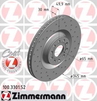 Диск тормозной SPORT Z ZIMMERMANN 100330152