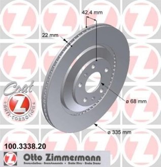 Диск гальмівний ZIMMERMANN 100.3338.20