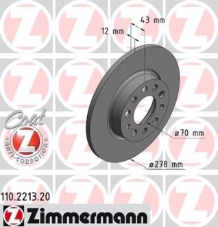 Диск тормозной ZIMMERMANN 110.2213.20