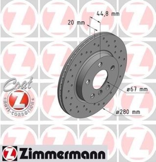 ДИСК ГАЛЬМIВНИЙ ПЕРЕДНIЙ ZIMMERMANN 150.2924.52