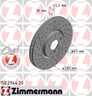 Диск тормозной ZIMMERMANN 150.2944.20