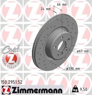 Диск гальмівний ZIMMERMANN 150.2951.52