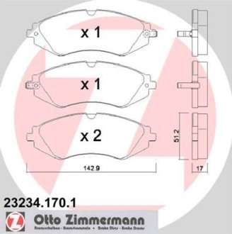 Колодки тормозные дисковые ZIMMERMANN 23234.170.1