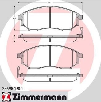 Колодки тормозные дисковые ZIMMERMANN 23698.170.1