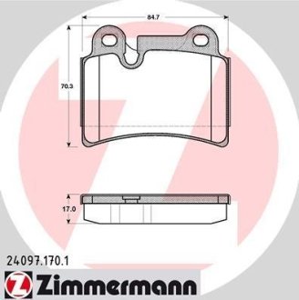 Комплект тормозных колодок ZIMMERMANN 24097.170.1