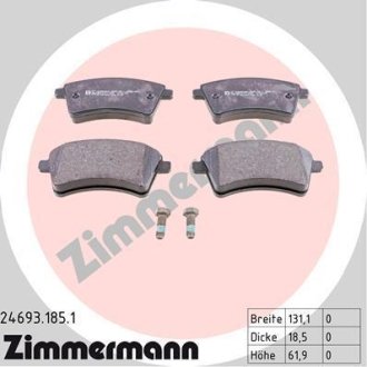 Колодки тормозные дисковые, к-кт ZIMMERMANN 246931851