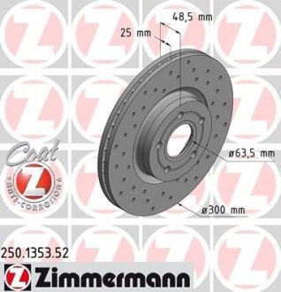 Диск тормозной ZIMMERMANN 250.1353.52