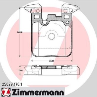 Комплект тормозных колодок ZIMMERMANN 25029.170.1