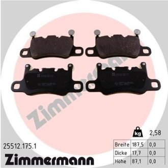 Колодки тормозные дисковые (комплект 4 шт.) ZIMMERMANN 25512.175.1