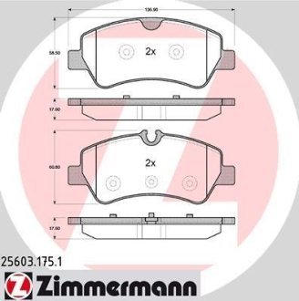 Комплект гальмівних колодок ZIMMERMANN 25603.175.1