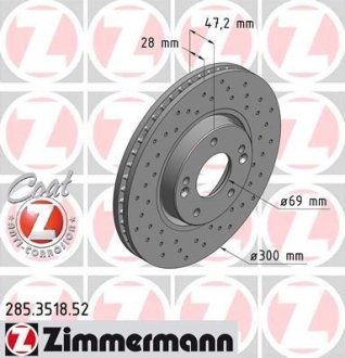 Диск тормозной ZIMMERMANN 285.3518.52